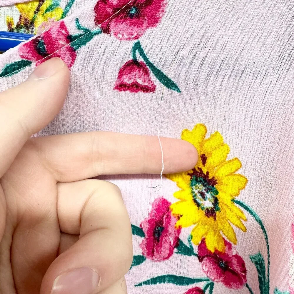 Red Lolly Shirt Women M‎ Short Sleeve High Low Floral Pink Round Neck Polyester - Picture 3 of 7